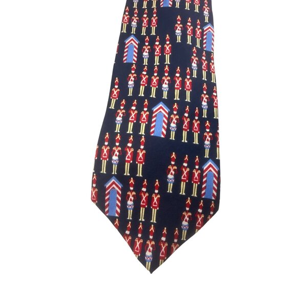 Vintage Alynn Silk Wooden Soldiers Christmas Tie Red Holiday Festive Necktie USA - Picture 2 of 7